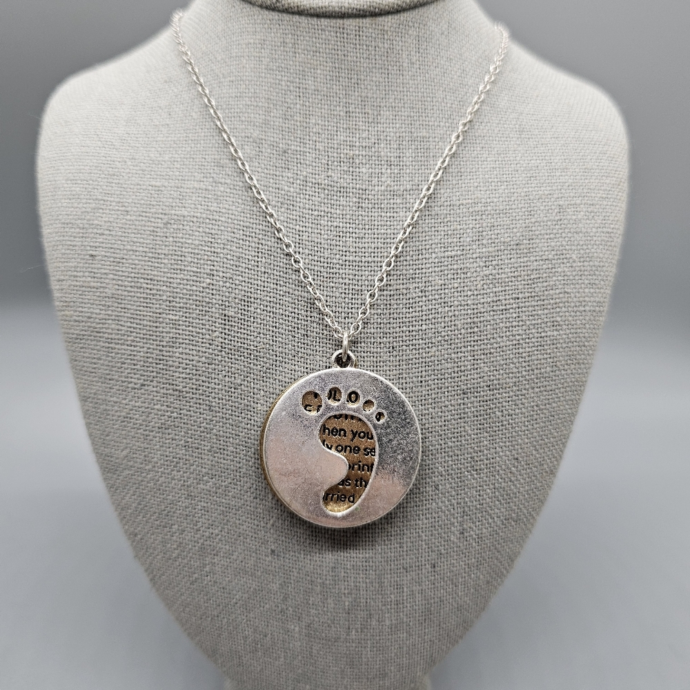 Nordstrom Follow The Footsteps Silver Gold Shell Necklace